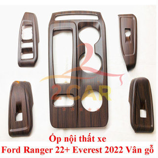 Ốp nội thất vân Gỗ xe Ford Everest,  Ranger 2022, 2023,2024 hàng nhựa ABS cao cấp có đủ bản 1 cầu và 2 cầu