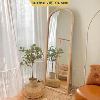 Gương Toàn Thân Viền gỗ HÌNH VÒM Decor Treo Tường Gương Có Chân, Không Chân Cao Cấp