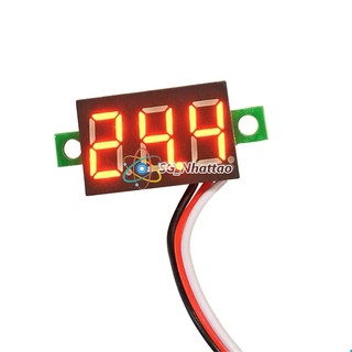 Đồng hồ đo vôn 0.36'' Vôn kế kỹ thuật số LED DC 0-30V Vôn kế xe máy Ba dây