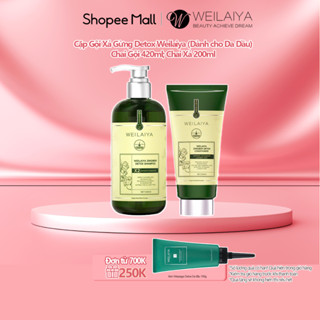 [Da Đầu Dầu] Bộ Gội Xả Gừng Xanh Detox Hỗ Trợ Mọc Tóc & Ngăn Lão Hóa Da Đầu (Gội 420ml; Xả 200ml)