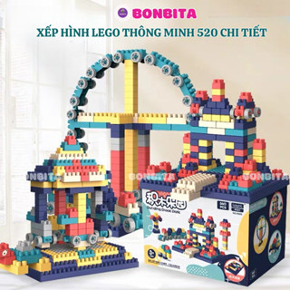 Đồ Chơi Xếp Hình 520 Chi Tiết CAO CẤP, Đồ Chơi Xếp Hình Lego Thông Minh Cho Bé