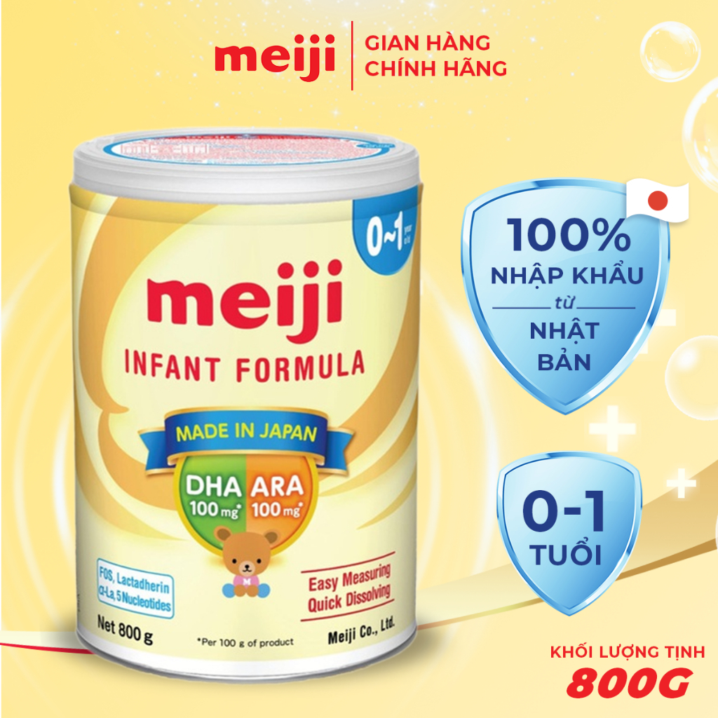 [CHÍNH HÃNG] Sữa bột Meiji INFANT FORMULA số 0-1 lon 800g