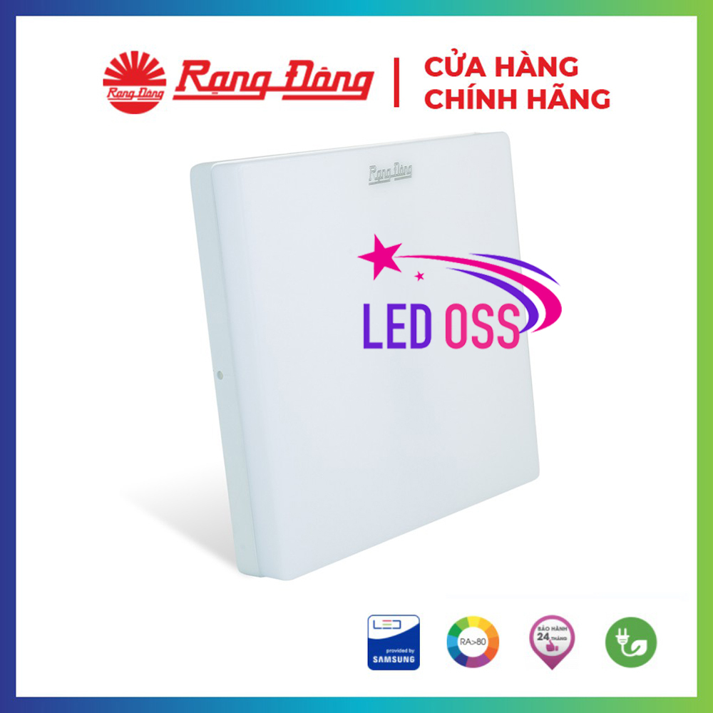 Đèn LED Ốp trần Vuông Đổi màu Rạng Đông 12W,18W,24W Đế Nhựa MODEL LN12N