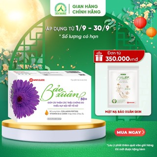 Combo 3 hộp viên uống Bảo Xuân 50+ giúp bổ sung nội tiết tố nữ, làm chậm lão hoá, giảm bốc hoả, cáu gắt 30 viên/hộp