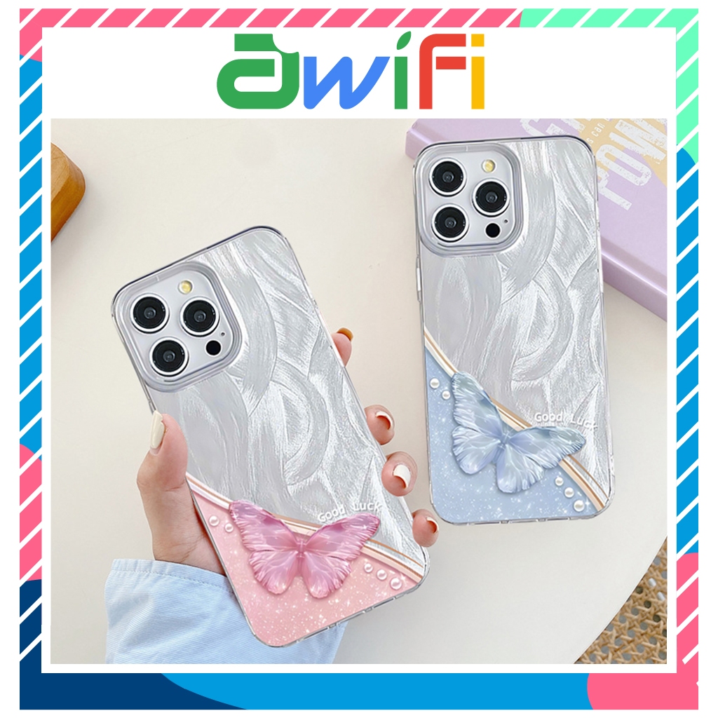 Ốp lưng iphone IMD lông vũ butterfly ngọc trai 6s/6plus/7/8/plus/x/xs/11/12/13/14/15/pro/max/plus/pr