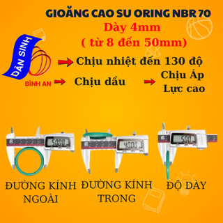 Dày 4mm * (8mm đến 50mm ,Đường kính trong) Gioăng cao su NBR70
