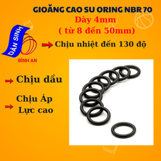 Dày 4mm * (8mm đến 50mm ,Đường kính trong) Gioăng cao su NBR70