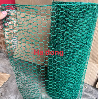   Khổ cao 50cm x dài 1m   Lưới sắt mắt cáo màu Xanh Ô lục giác chất lượng làm chuồng nuôi gà vịt thú cưng 