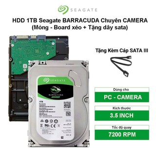 Hdd 1tb Seagate Sky -Ổ Cứng Pc/ Chuyên Camera- 3.5inch Sata III-TẶNG CÁP SATA -chuyensisaigon2018