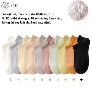 Combo 3 đôi vớ ngắn màu trơn size nữ