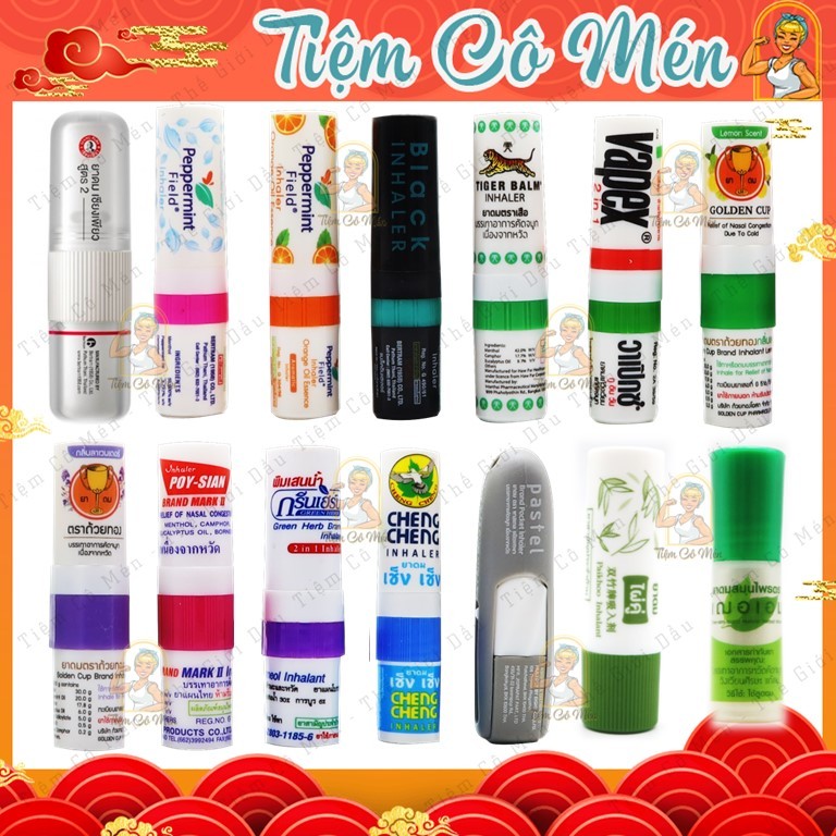Ống Hít Mũi Thái Lan Nội Địa Thái Inhaler | 12 Loại Ống Hít Thông Mũi Phổ Biến Nhất | Chăm Sóc Sức Khỏe | Tiệm Cô Mén