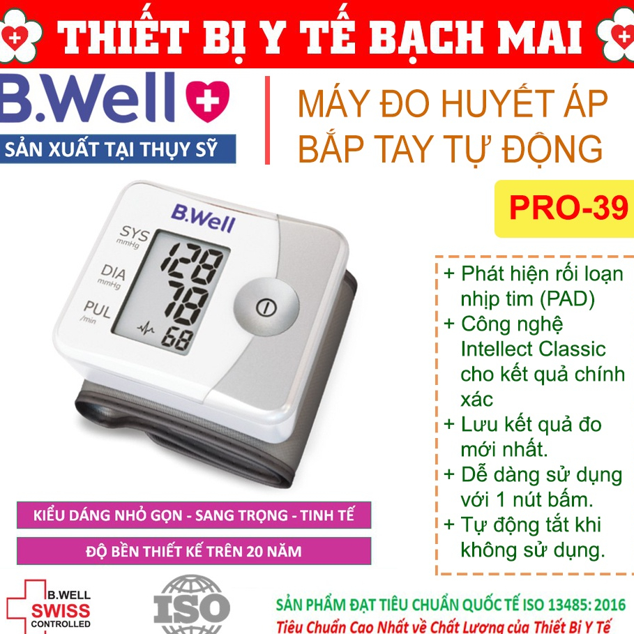 Máy Đo Huyết Áp | Bảo Hành Đổi Mới 5 Năm | BWell PRO 39 Chính Hãng Thuỵ Sĩ