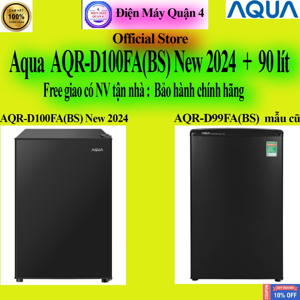 [AQUA D100FA 90 LÍT và AQUA AQR-D60FA(BS) 50 Lít ] Tủ lạnh Aqua 50 lít AQR-D59FA(BS) và AQR-D100FA(B