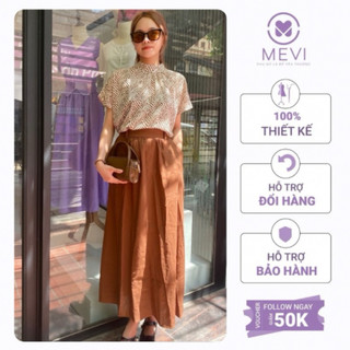Sét bộ áo cánh dơi mix chân váy dài nâu Mái Em_GAHAS1146TV