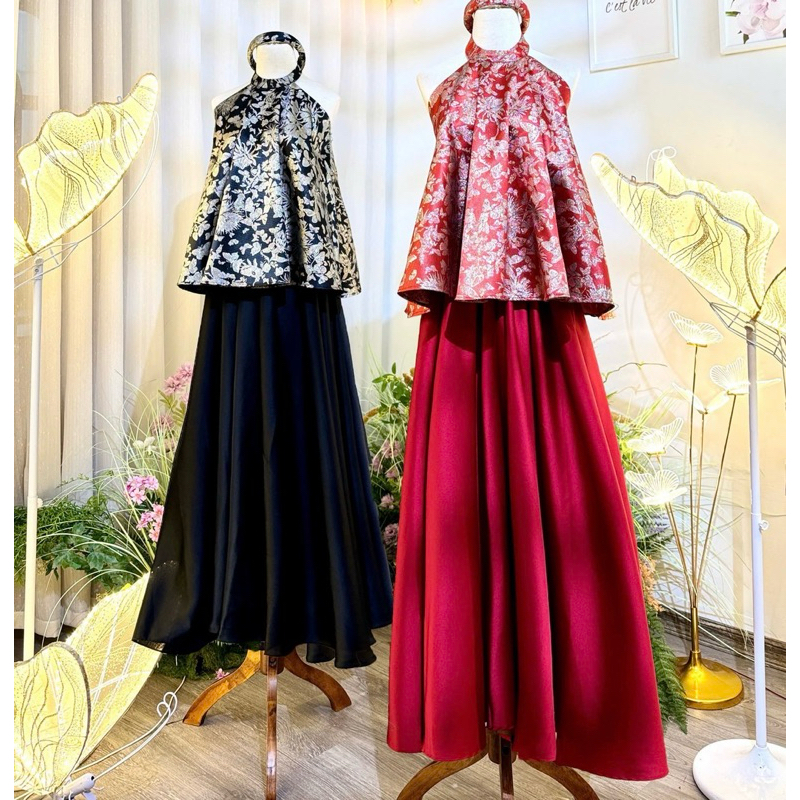 Set yếm gấm chân váy lua TKCC