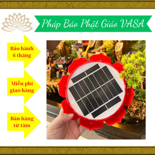 Máy Niệm Phật Năng Lượng Mặt Trời VASA, Bông Sen Màu Đỏ, Sẵng 36 bài, Kinh Địa Tạng, Có Khe Thẻ Nhớ