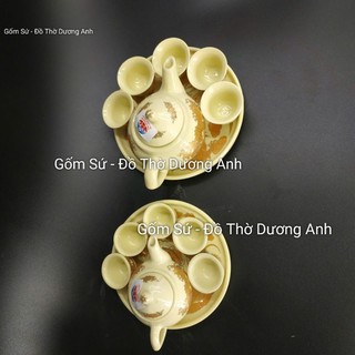 Bộ ấm chén thờ cúng màu VÀNG NGÀ