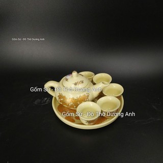 Bộ ấm chén thờ cúng màu VÀNG NGÀ