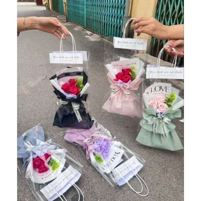 Bó hoa hồng sáp 3 bông