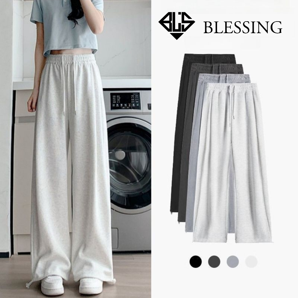 Quần ống rộng chất nỉ hàn cao cấp chống bai xù cho nam nữ.Quần nỉ dài ống rộng rút gấu bo chun