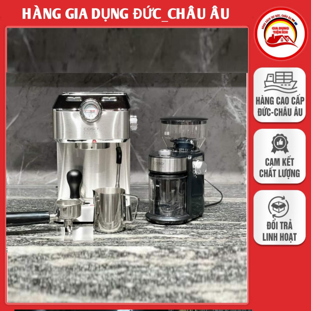 Máy pha cafe Caso Espresso Gourmet CASO DESIGN tặng kèm 1 máy xay cafe CF27 - Nhập Đức