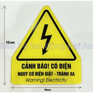 Biển cảnh báo có điện nguy hiểm tránh lại gần chất liệu mica KT12x10cm