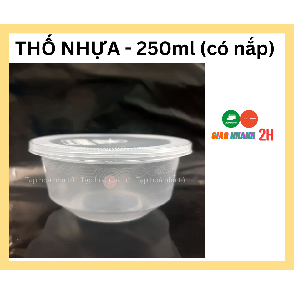 [GIÁ RẺ | SIZE 250ML] COMBO 50 CÁI THỐ NHỰA (KÈM NẮP)