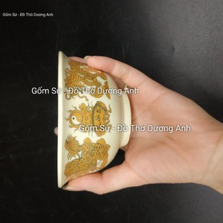 Bát cơm thờ PHÚC LỘC THỌ màu Vàng Ngà