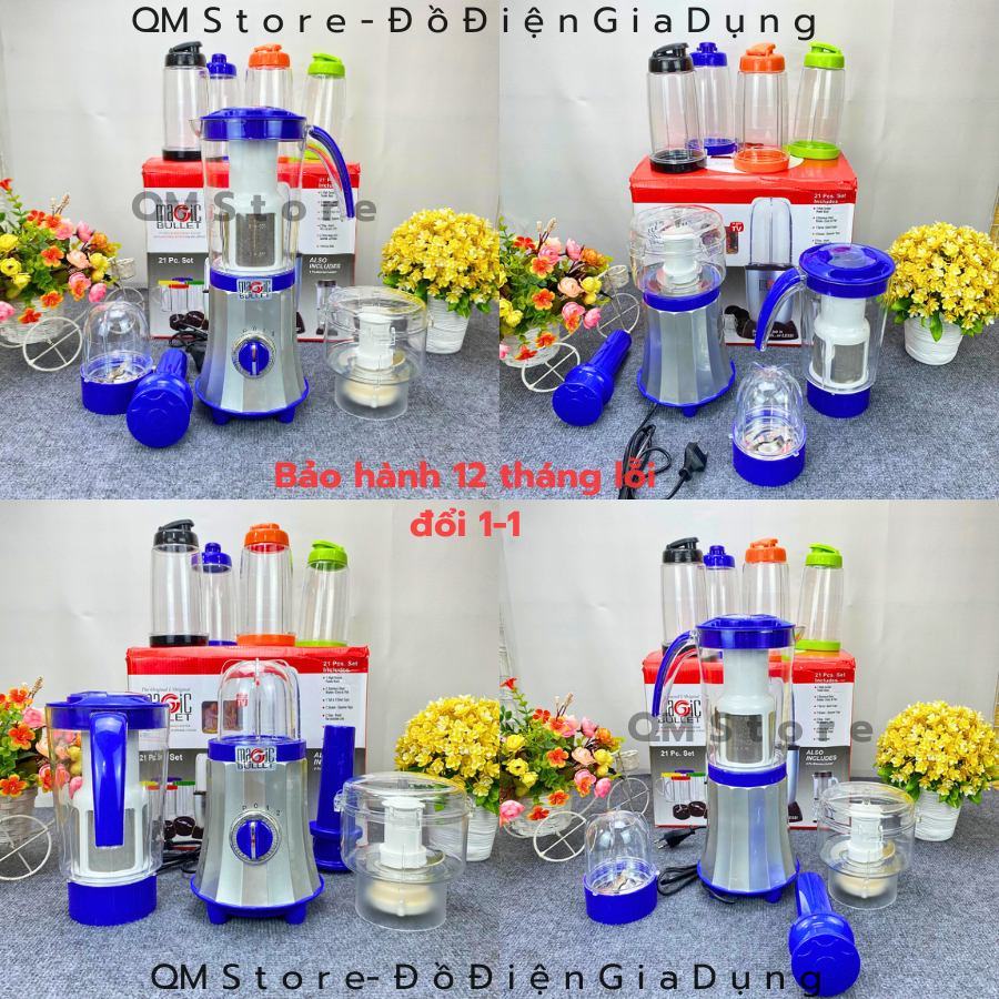 Máy Xay Đa Năng MAGIC BULLET 21 chuẩn cao cấp , Máy Xay Sinh Tố Hoa Quả MAGIC BULLET Cao Cấp QM Stor