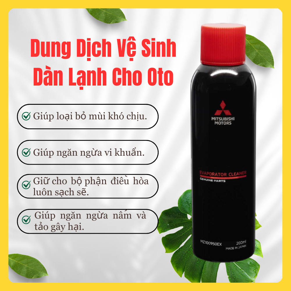 Dung Dịch Vệ Sinh Dàn Lạnh Cho Oto, Giúp Loại Bỏ Mùi Hôi, Ngăn Ngừa Vi Khuẩn, Nấm Và Tảo [Chính Hãng Mitsubishi]