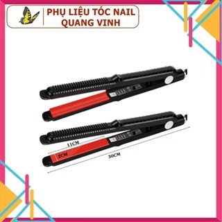 Kẹp duỗi tóc bản nhỏ duỗi thẳng,cúp phồng tóc bản đỏ, dập xù