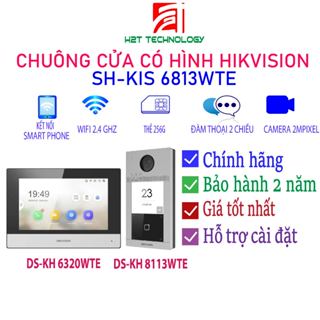 Chuông cửa có hình Hikvision SH-KIS6813-WTE màn hình 7", camera 2MP, góc rộng, kết nối smartphone