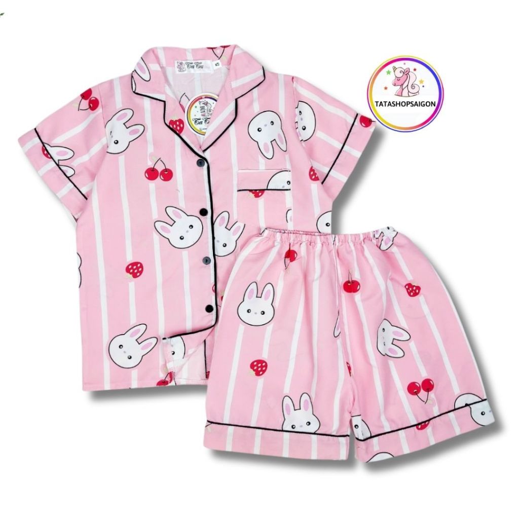 Đồ bộ bé gái bộ pijama đùi cho bé gái vải kate thái cao cấp từ 19 đến 40kg 030