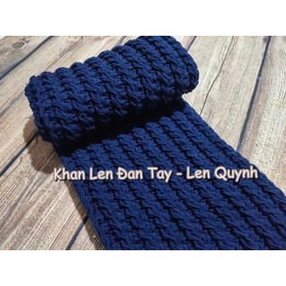 Khăn len đan tay - Khăn len handmade - Kiểu đan vặn thừng hai mặt