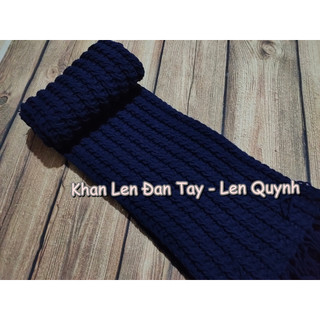 Khăn len đan tay - Khăn len handmade - Kiểu đan vặn thừng hai mặt