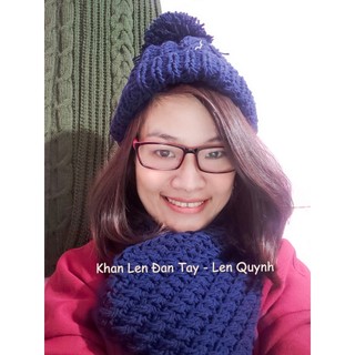 Khăn len đan tay - Khăn len handmade - Kiểu đan vặn thừng hai mặt