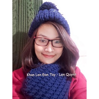 Khăn len đan tay - Khăn len handmade - Kiểu đan vặn thừng hai mặt