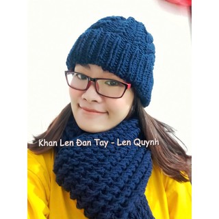 Khăn len đan tay - Khăn len handmade - Kiểu đan vặn thừng hai mặt
