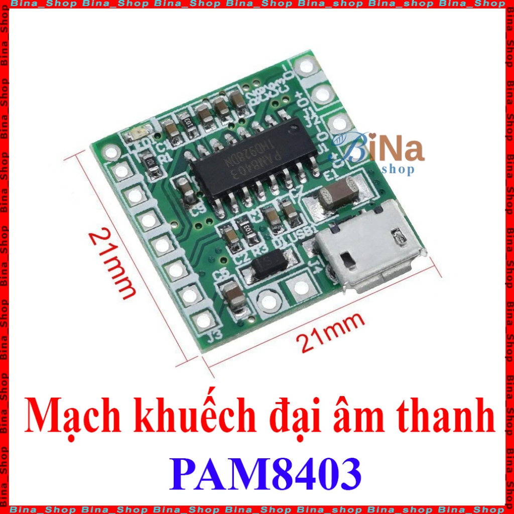 Mạch khuếch đại âm thanh PAM8403 (module Bluetooth 4.0 mua riêng)