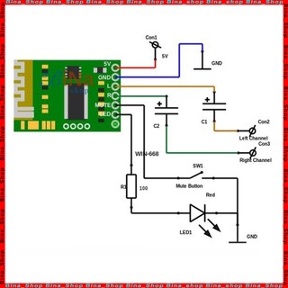 Mạch khuếch đại âm thanh PAM8403 (module Bluetooth 4.0 mua riêng)