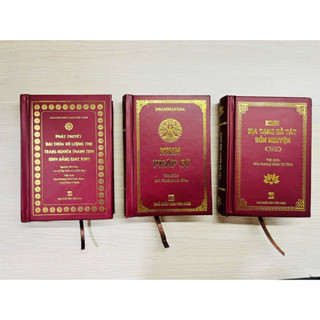 Combo 3 cuốn kinh: Địa Tạng Bồ Tát Bổn Nguyện, Kinh Pháp Cú, Kinh Phật Thuyết Vô Lượng Thọ (mini 8 x11, tặng bao sách)