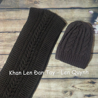 Bộ khăn mũ len đan tay