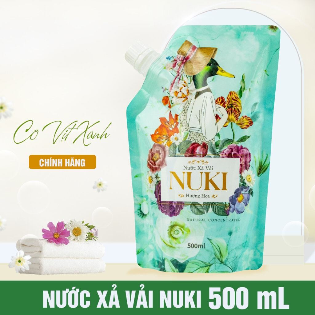 Nước Xả Vải Cô Vịt NuKi Cho Quần Áo Thơm Tho,Mềm mại Lưu Hương Lâu 500mL