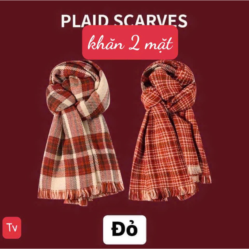  Khăn Choàng Dạ Kẻ Caro Khăn Quàng Cổ 2 Mặt Kẻ Caro Siêu Xinh 