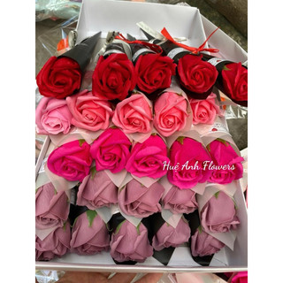 Hoa sáp ốc quế Hàn Quốc dán nơ RANDOM(COMBO 5 BÔNG)