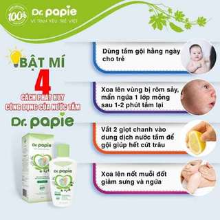 Sữa tắm thảo dược Dr papie 0m+ 230ml 500ml, Bọt tắm gội tảo dược Dr Papie 6m+