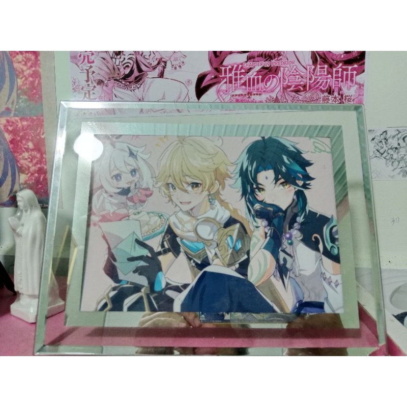 (Vui lòng đọc mô tả sp)🎁CÓ QUÀ🎁, Tranh Kính Xiao và Aether, Genshin Impact, trang trí bàn học.