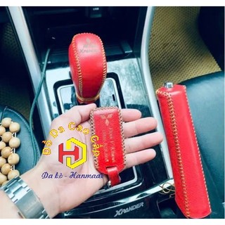 Bọc cần số + Phanh tay Xe Mitsubishi xpander số tự động (AT) bằng da thật