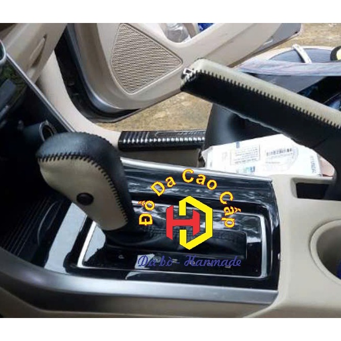Bọc cần số + Phanh tay Xe Mitsubishi xpander số tự động (AT) bằng da thật