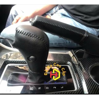 Bọc cần số + Phanh tay Xe Mitsubishi xpander số tự động (AT) bằng da thật